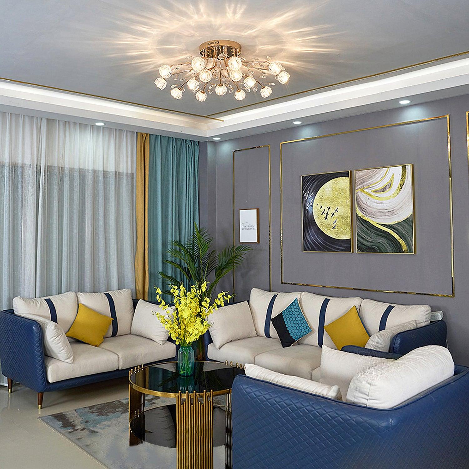 クリスタルフラワーシーリングライト