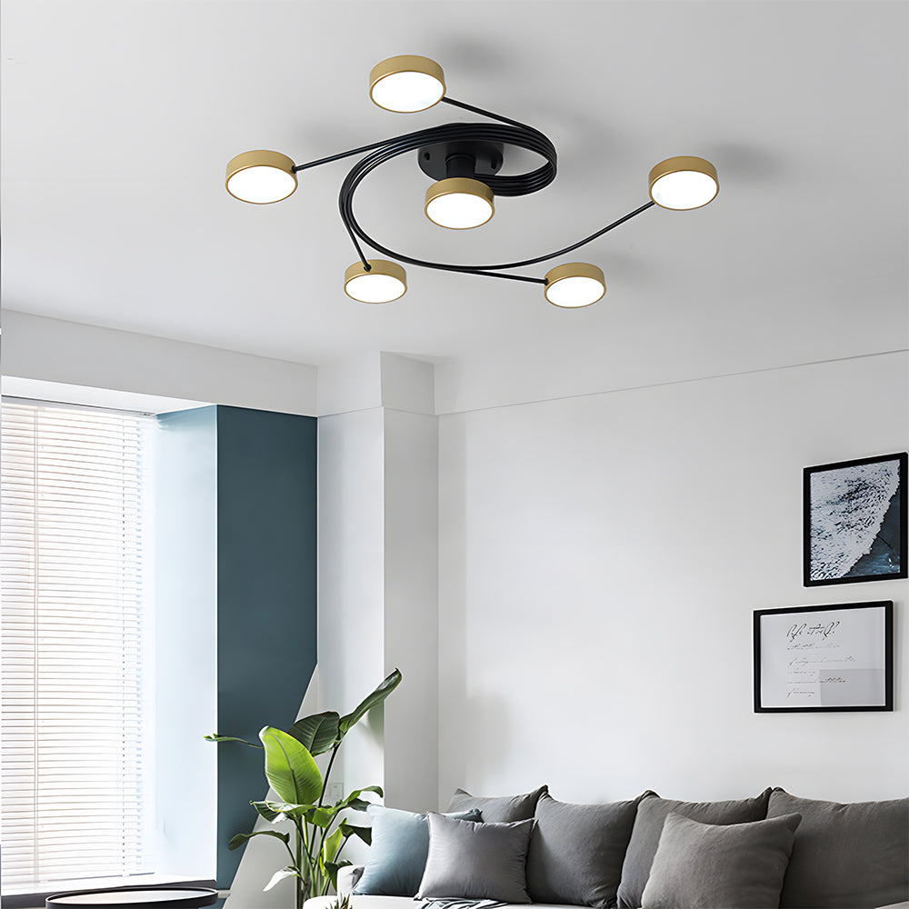 モダンなフラッシュマウントシャンデリア北欧風天井照明器具