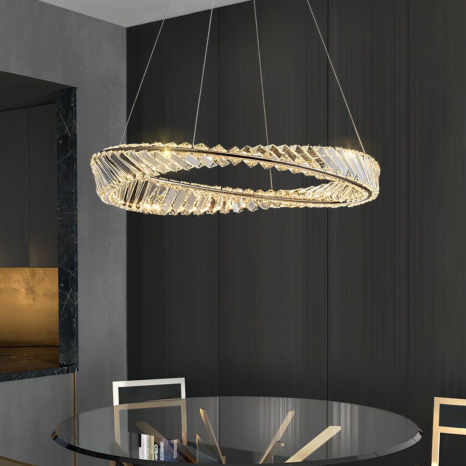 Ous クリスタル リング シャンデリア