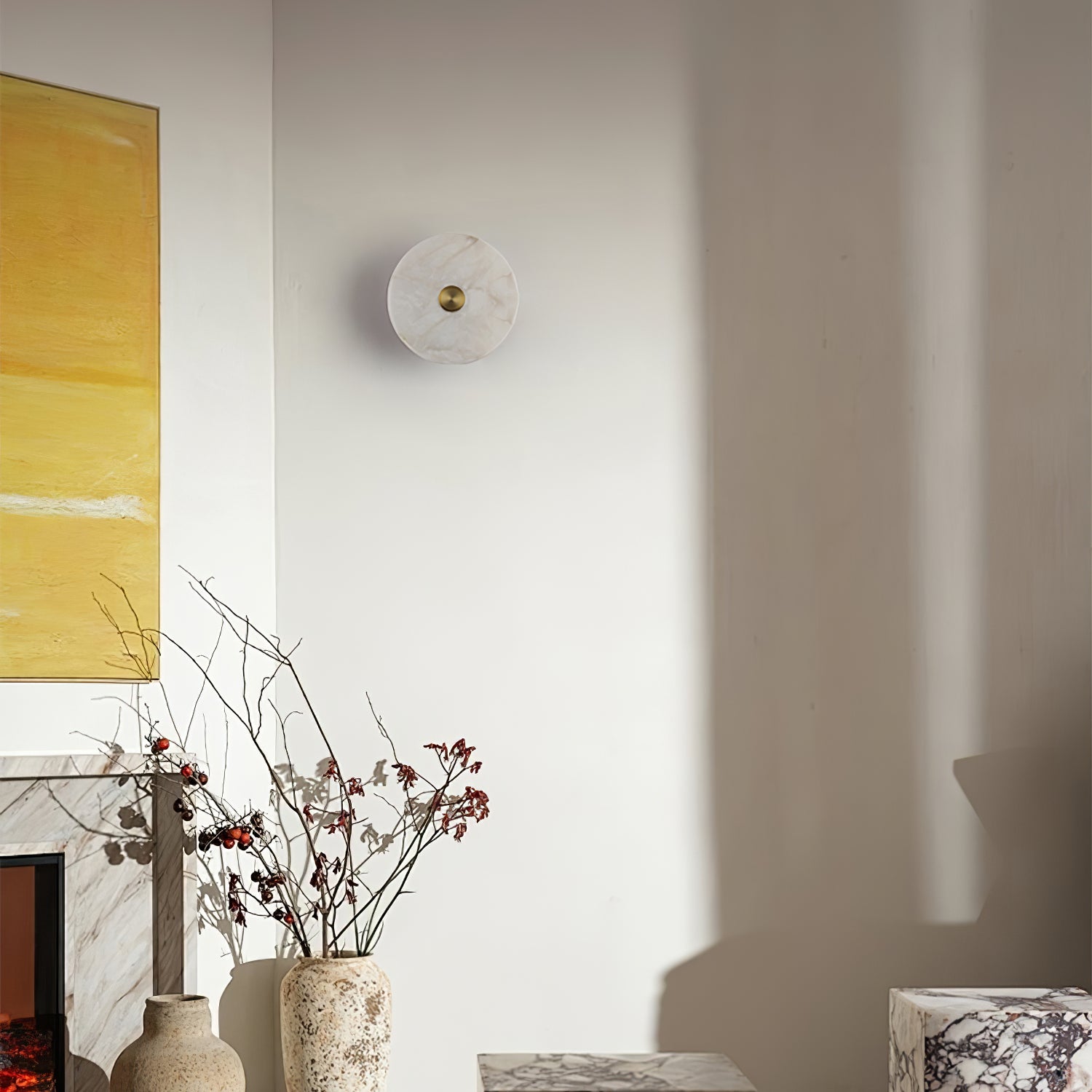 ディスク型アラバスターウォールライト