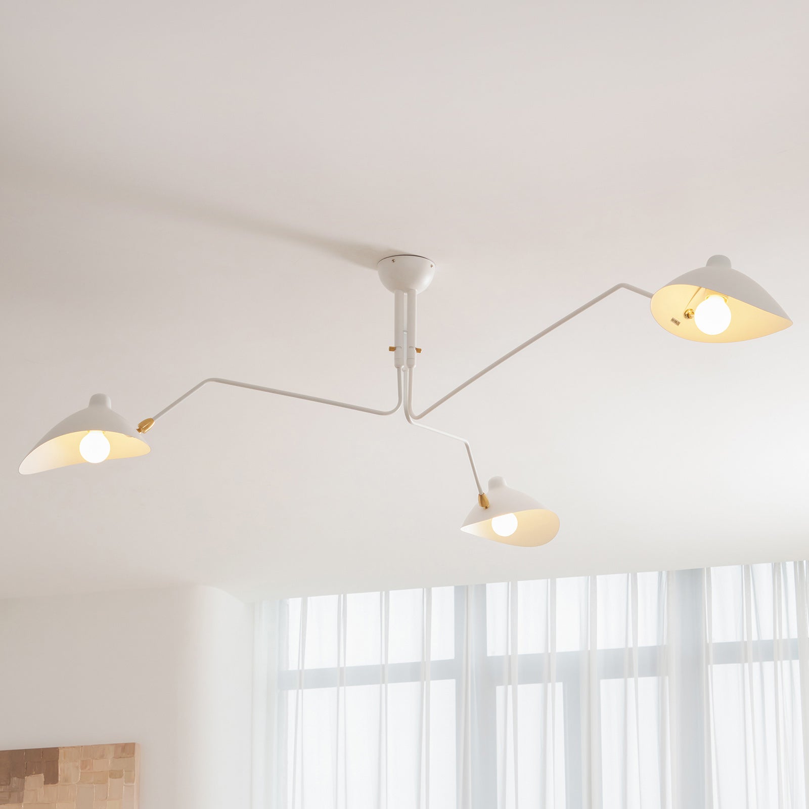 Horizontal Serge Mouille Ceiling Lamp A