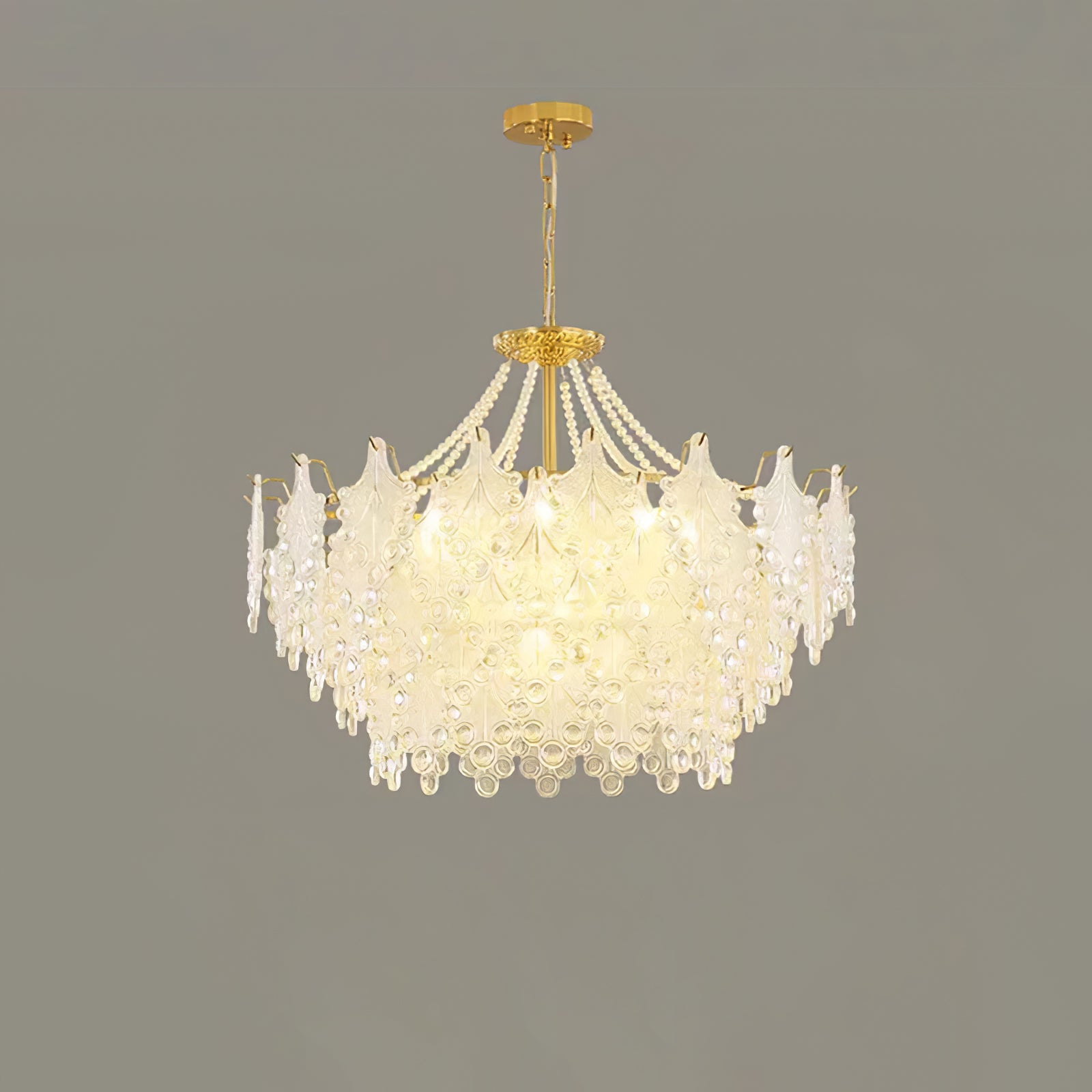 ブロンズ彫刻ガラスシャンデリア