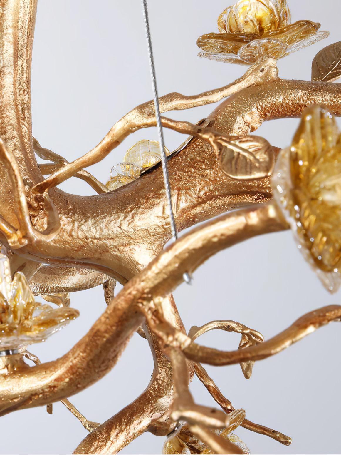 木の枝の花のシーリングランプ