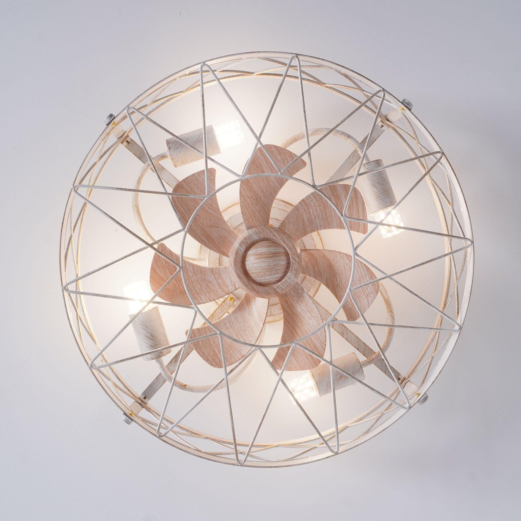 ホワイトとゴールドのメタル、リモートシーリングファンランプ付き