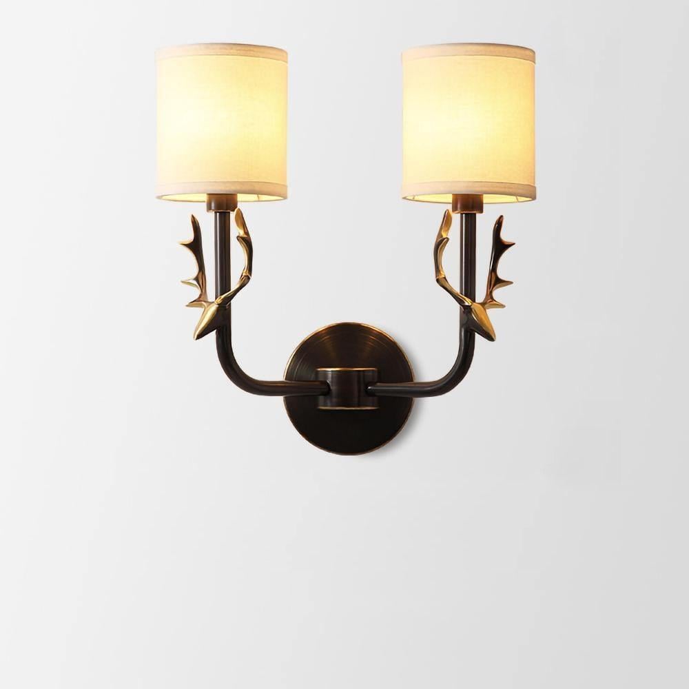 Brass Deer Head Wall Light