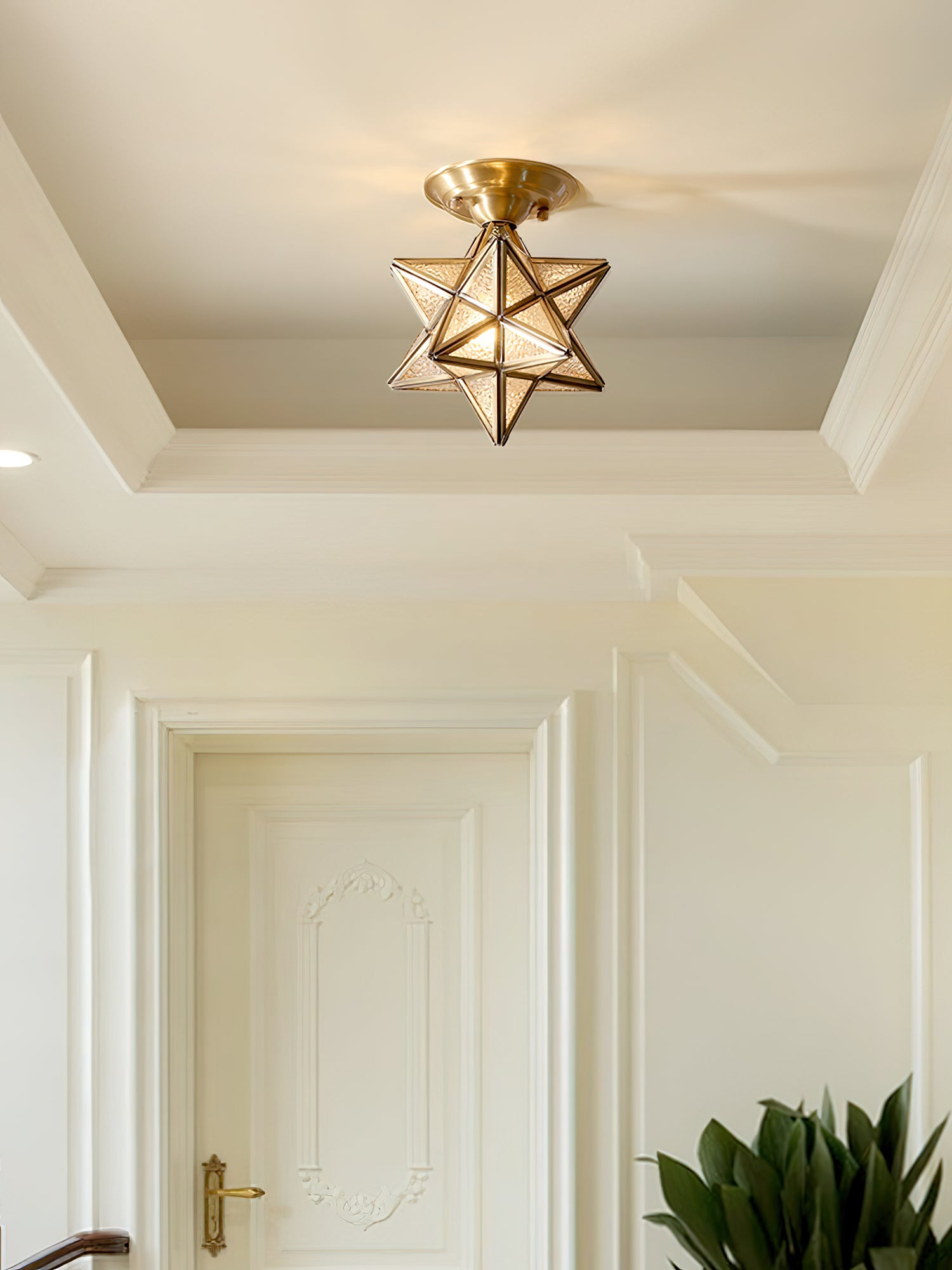 真鍮製五芒星型天井ランプ