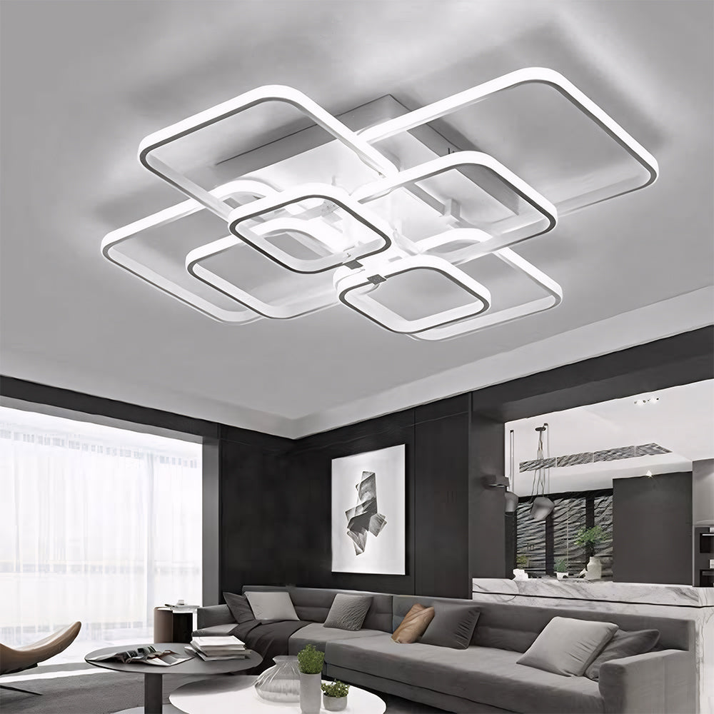 北欧の創造性あふれるマルチスクエアリビングルームLEDシーリングライト