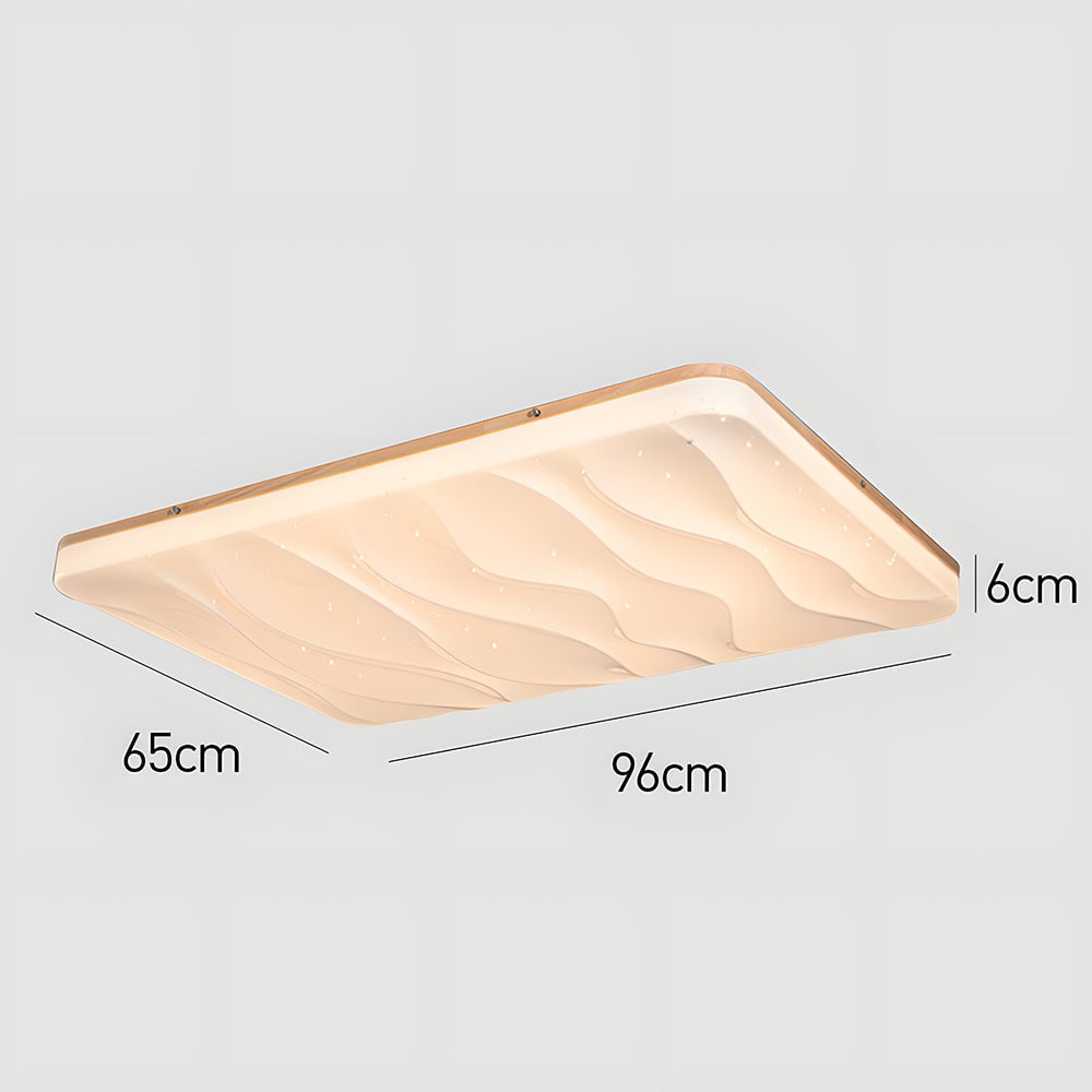 レトロミニマルな木製リビングルームLEDシーリングライト