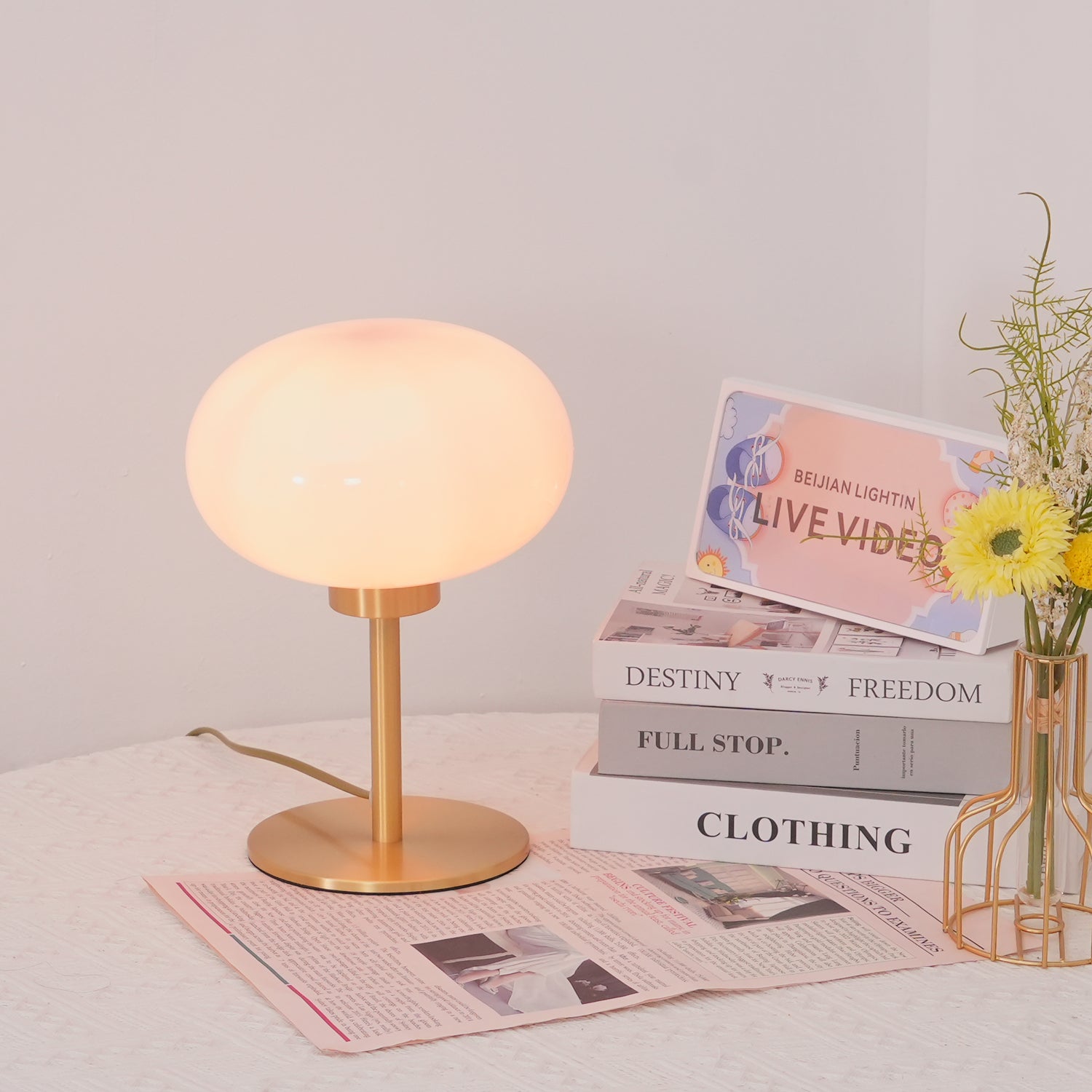 マシュマロ真鍮テーブルランプ