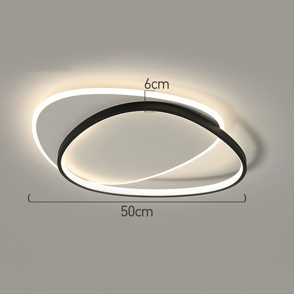 リビングルームに最適な、スタイリッシュで現代的な鉄製フラッシュLEDシーリングライト