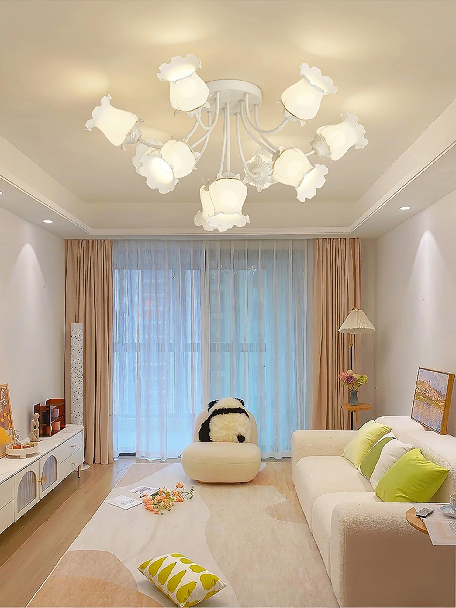 ガーデンフラワーシーリングランプ