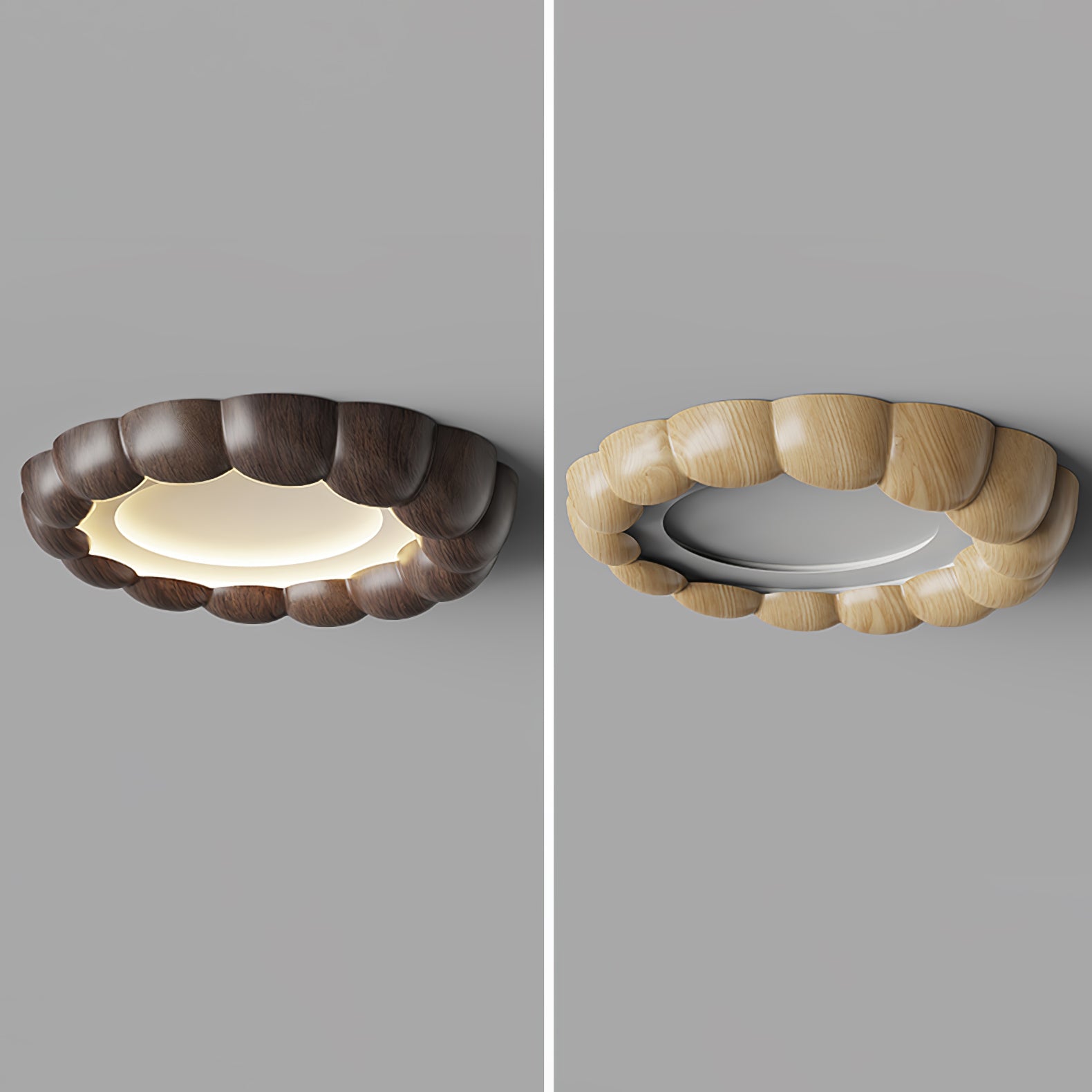 フェイクウッドリップルシーリングランプ