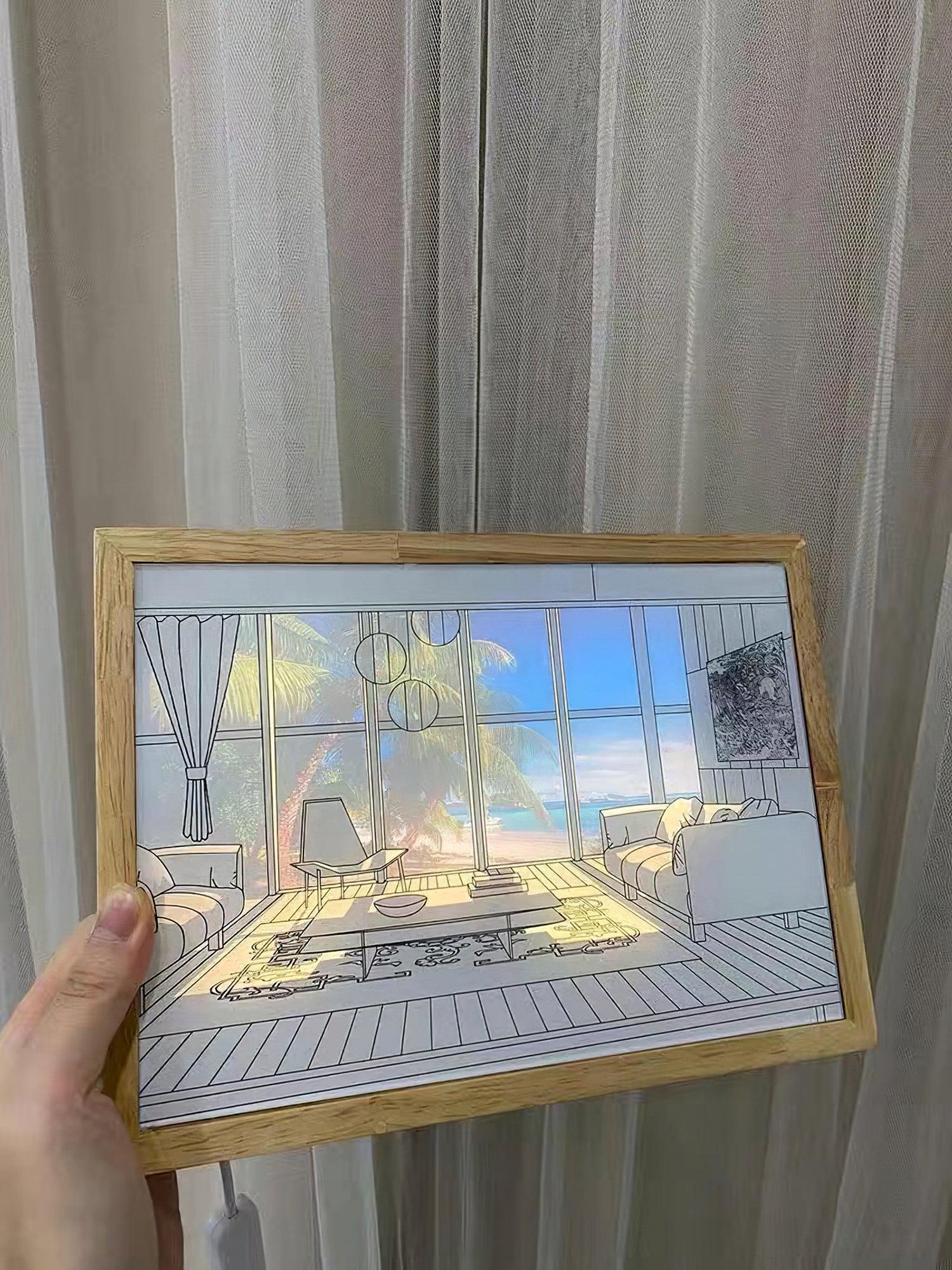 照明付きベッドサイドアートランプ