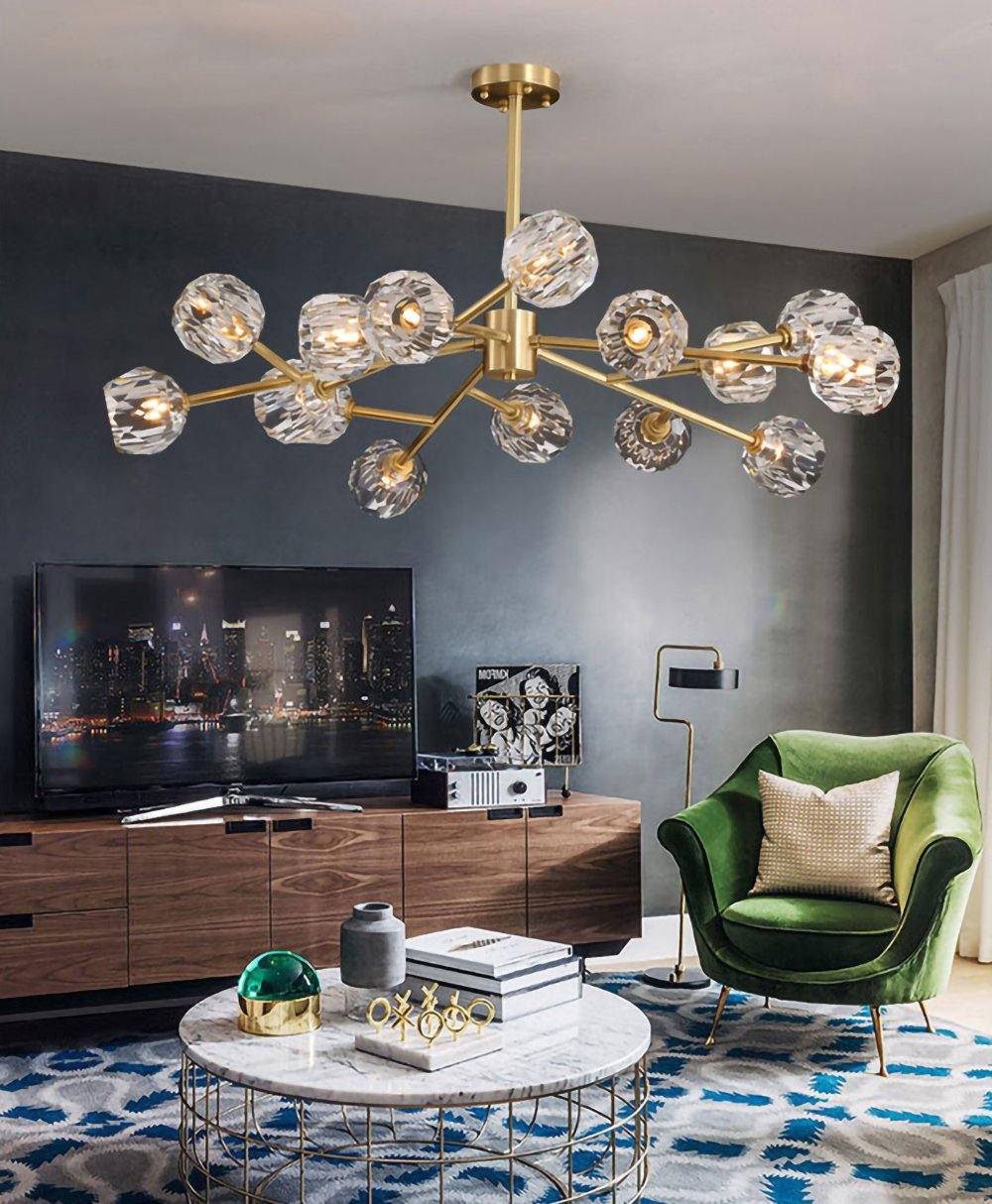 クリスタルボールラウンドクラスターシャンデリア