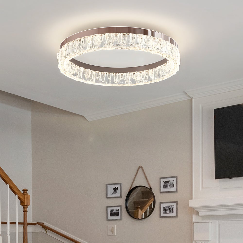 リビングルーム、キッチンに最適なスタイリッシュなLEDクリスタルシーリングライト