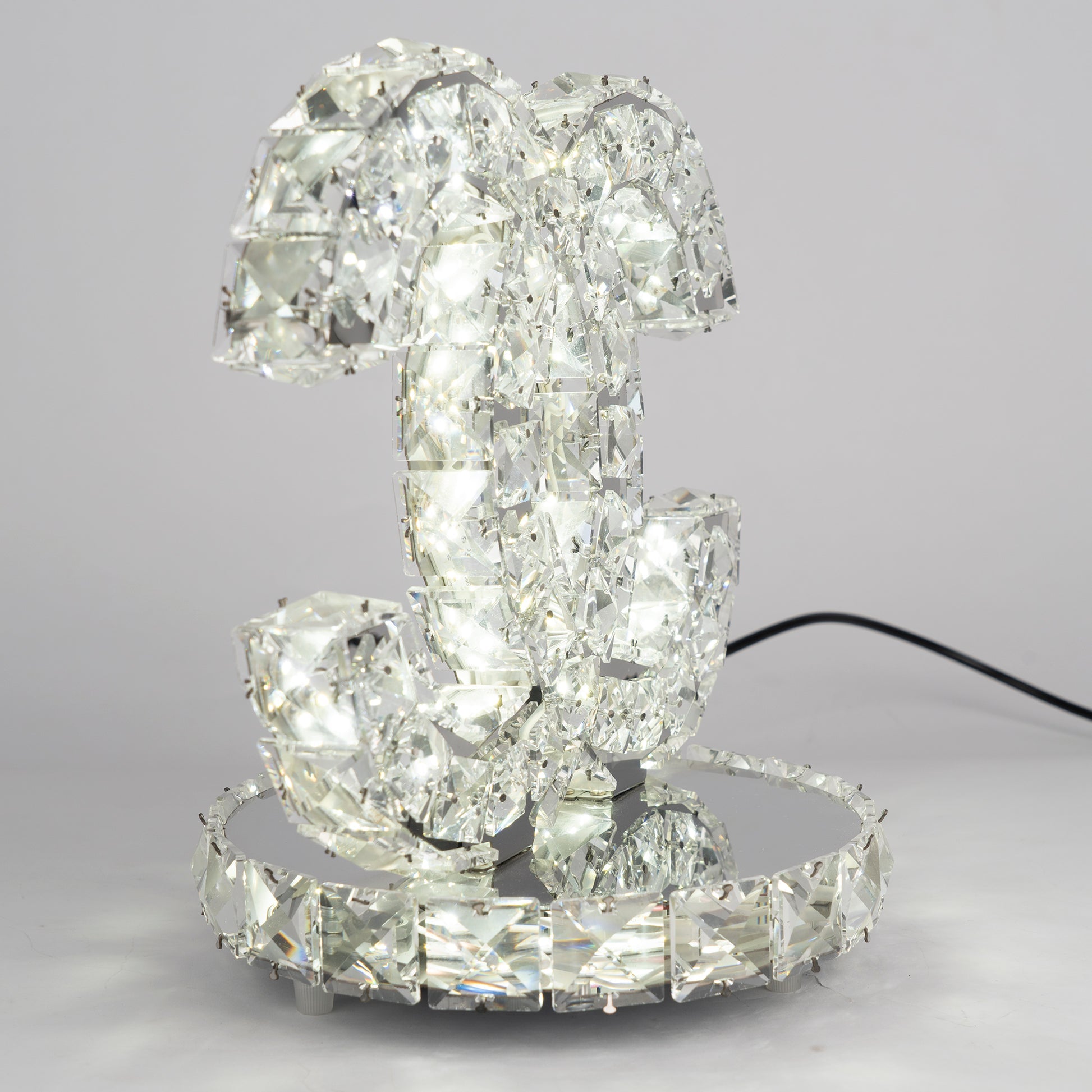 ステンレススチールクリスタルテーブルランプ