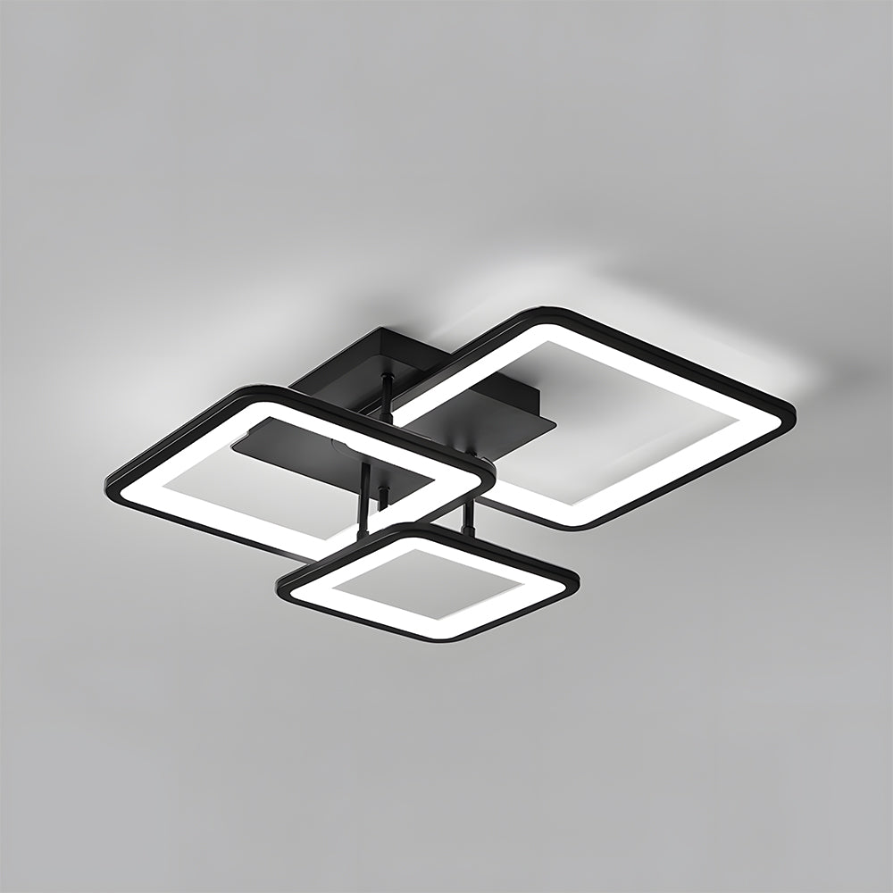 モダンなLEDシーリングライト、リビングルーム用ブラックアクリルシーリングランプ