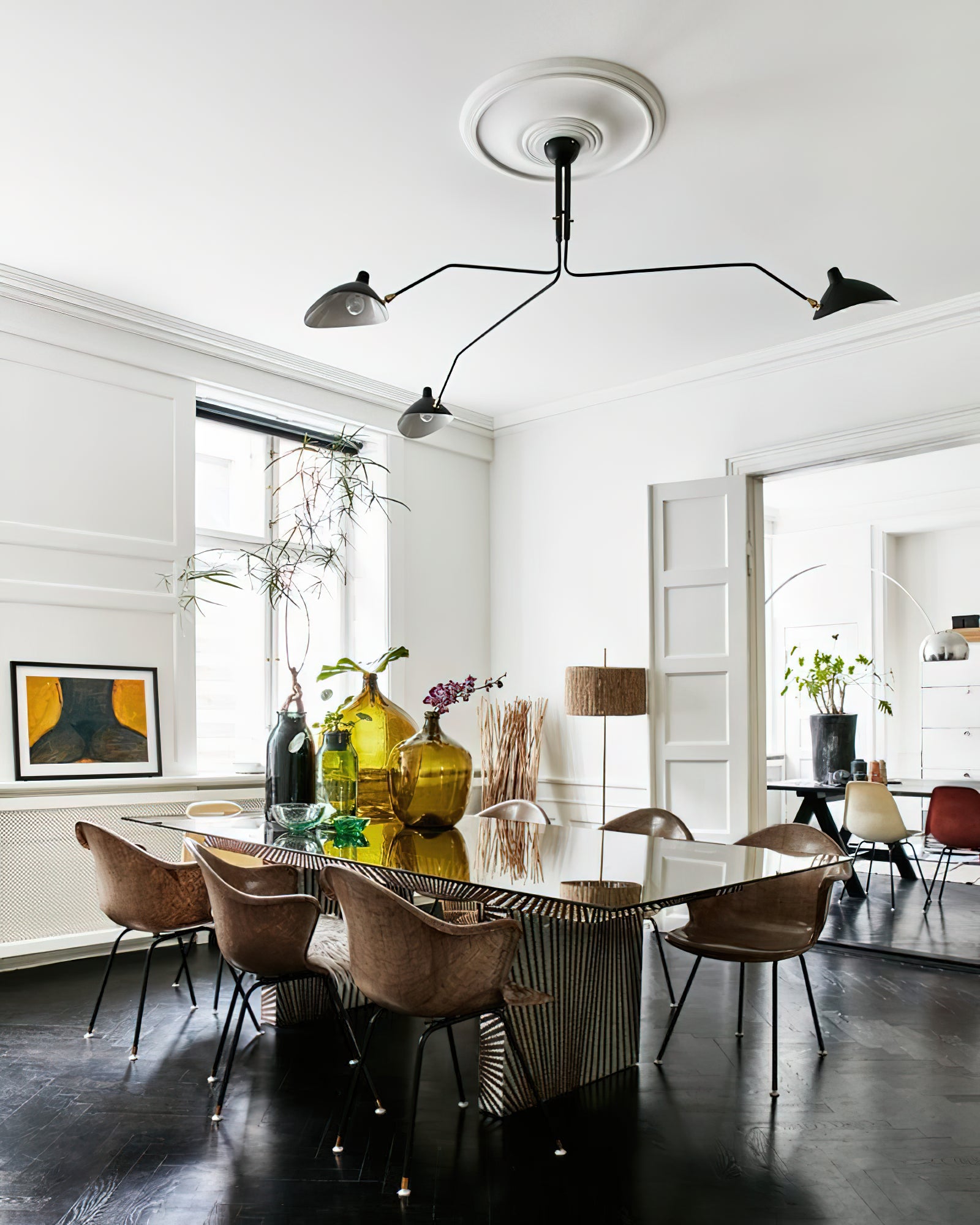 Horizontal Serge Mouille Ceiling Lamp A