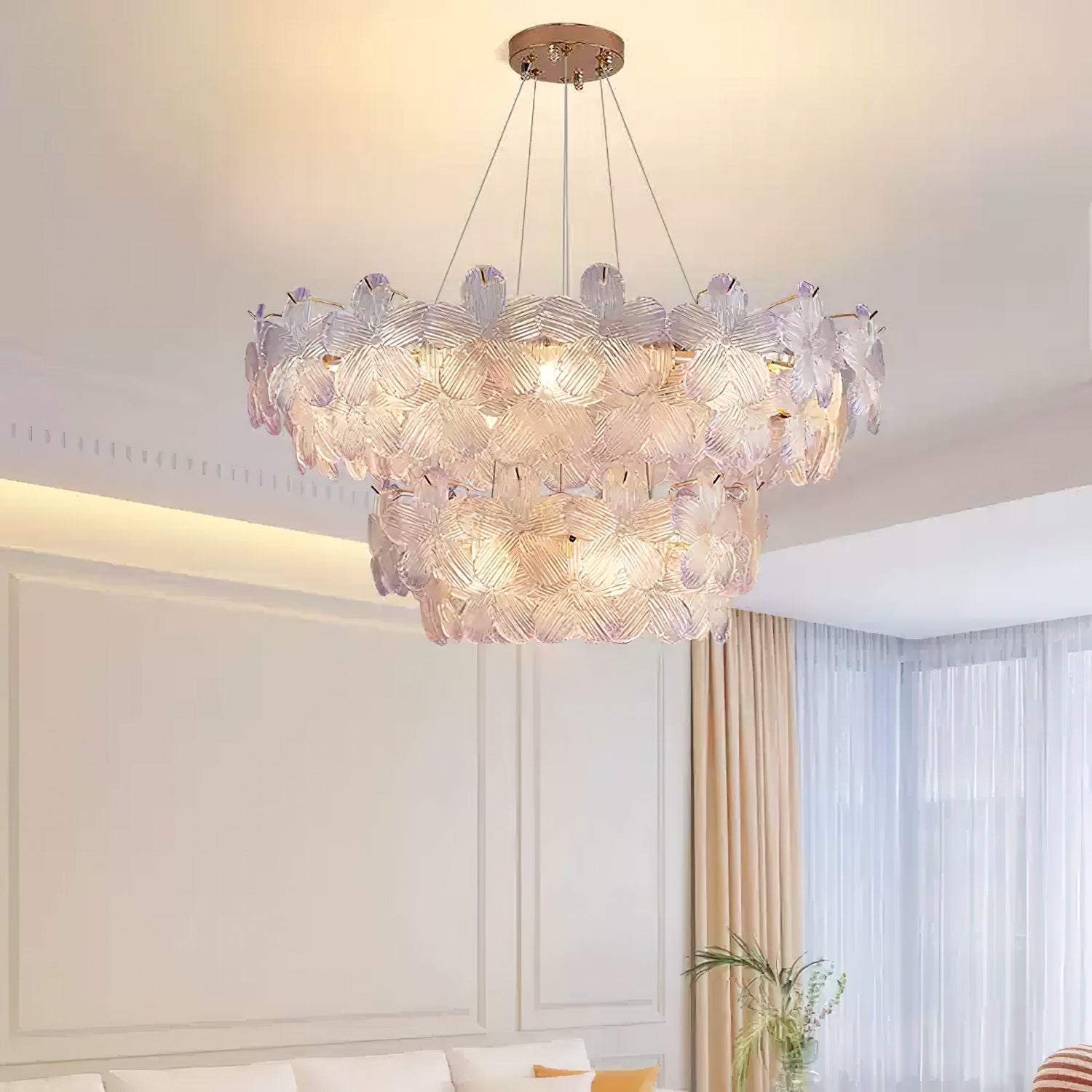 Charlotte Glass Flower Chandelier