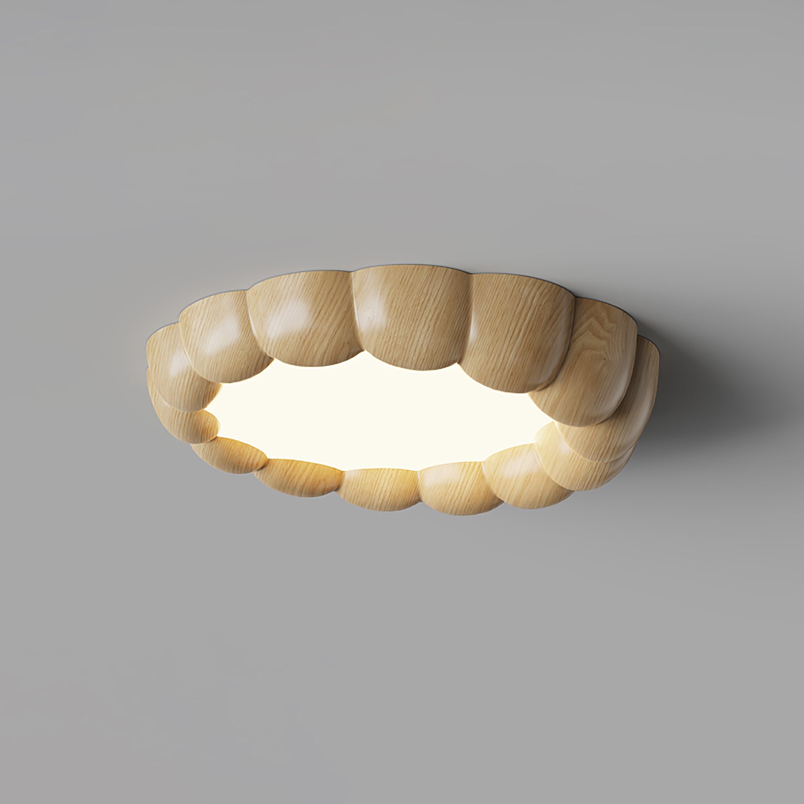 フェイクウッドリップルシーリングランプ