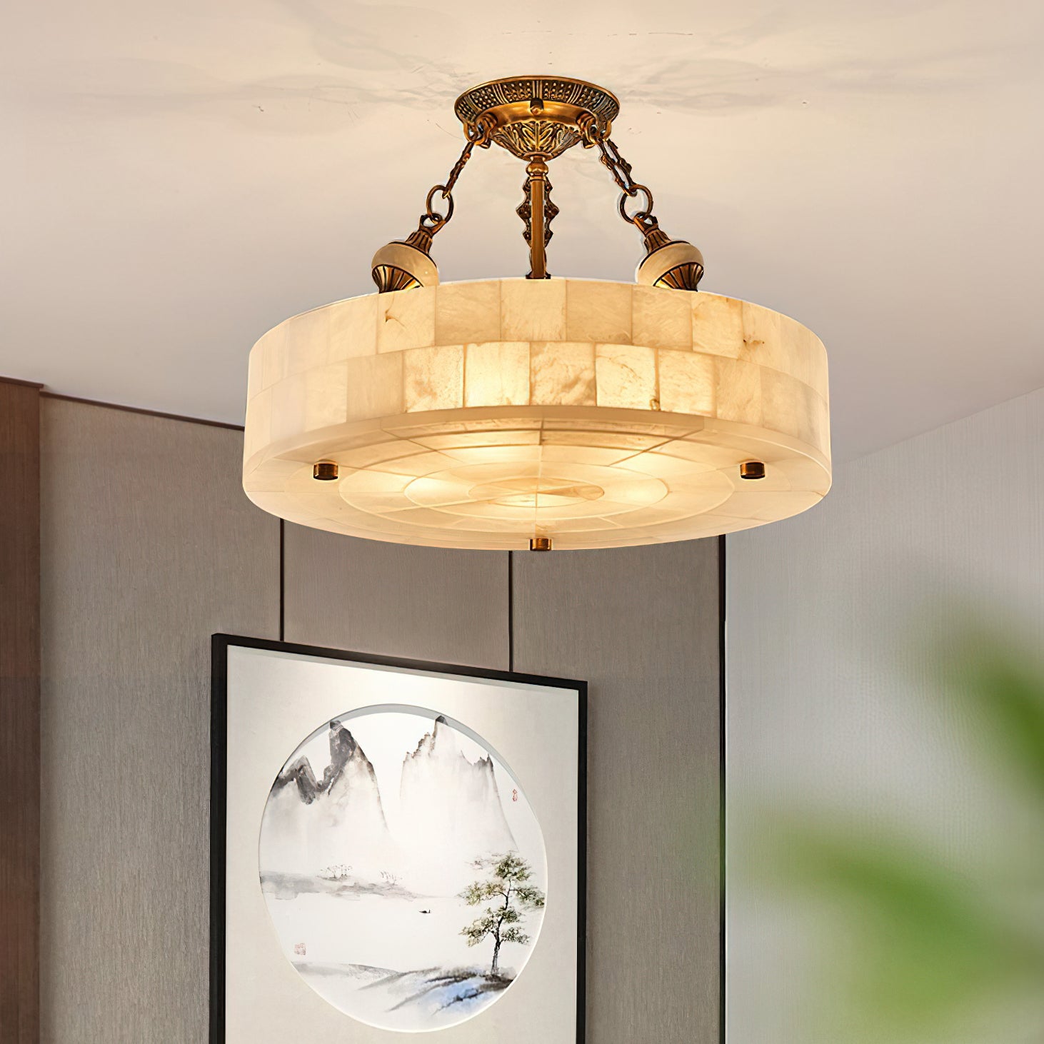 グリッドラウンドアラバスターシーリングライト