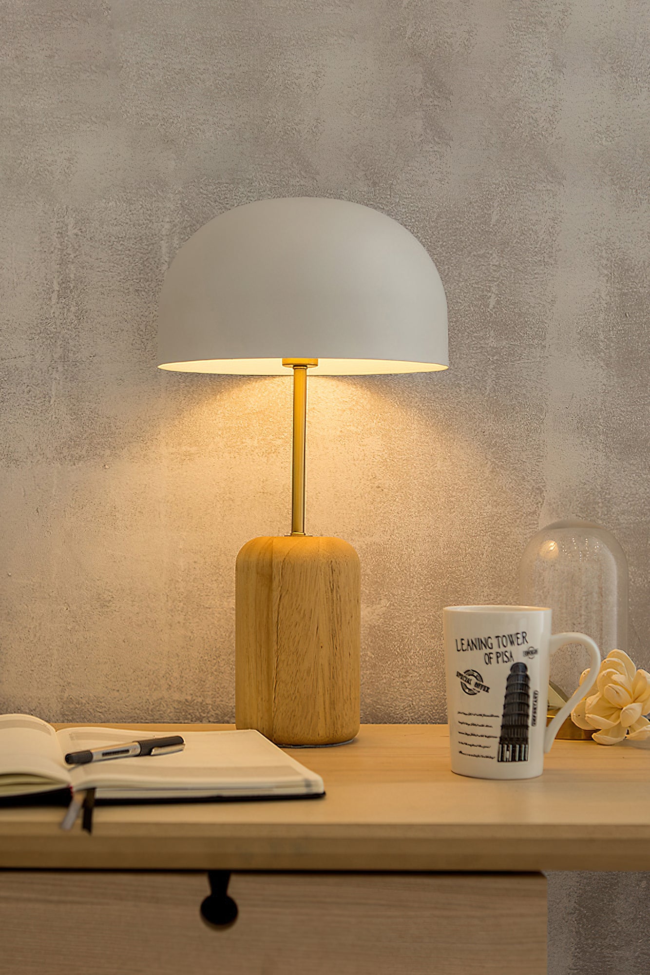 ウッドマッシュルームテーブルランプ