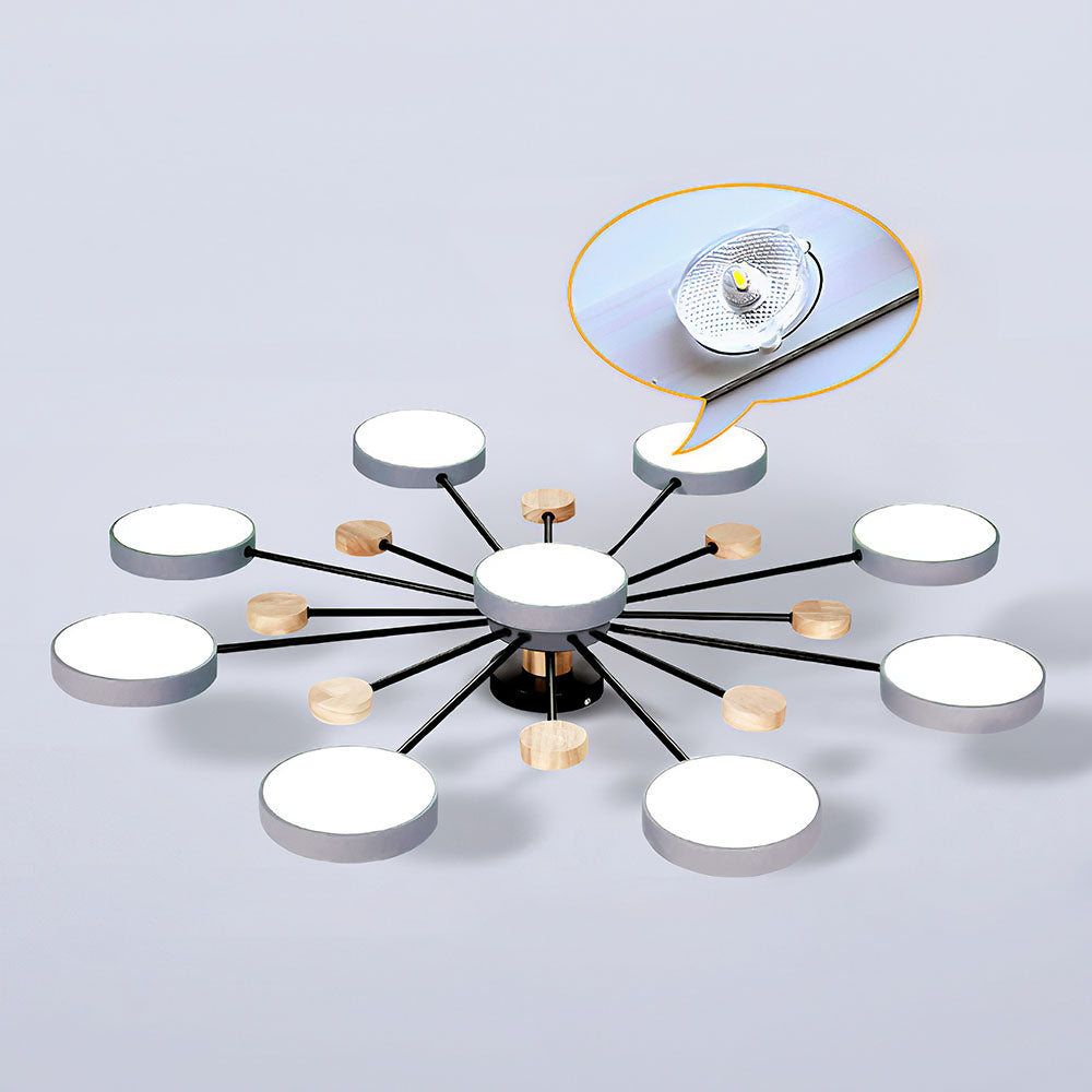 リビングルームに最適な、モダンなセミフラッシュマウントLEDシーリングライト