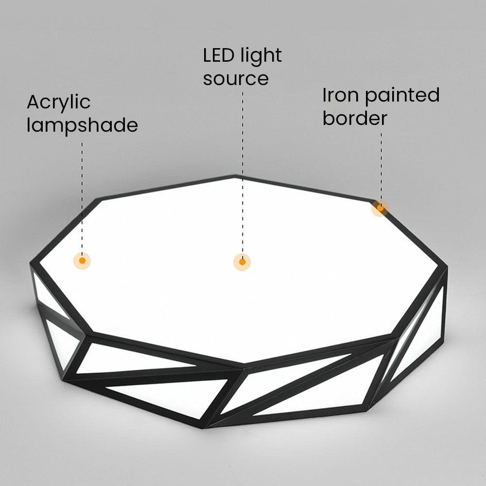 寝室用モダンジオメトリLEDシーリングライト