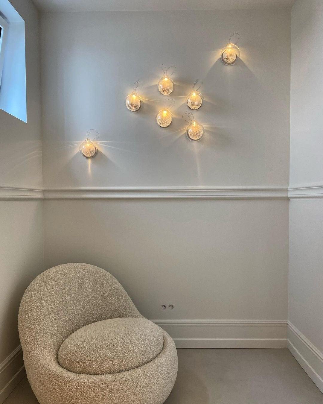 White-Clear Glass Wall Lamp