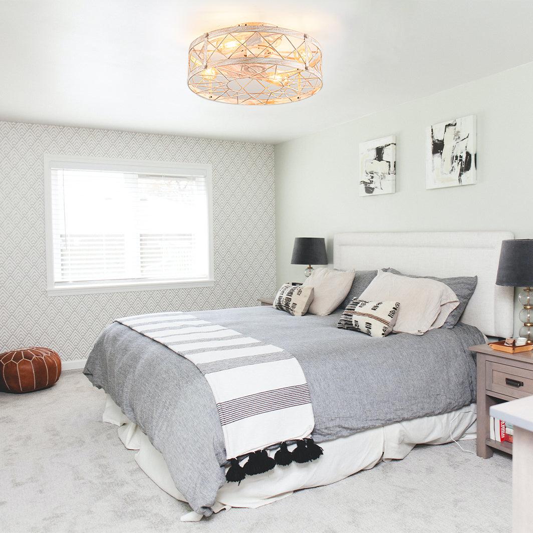 ホワイトとゴールドのメタル、リモートシーリングファンランプ付き