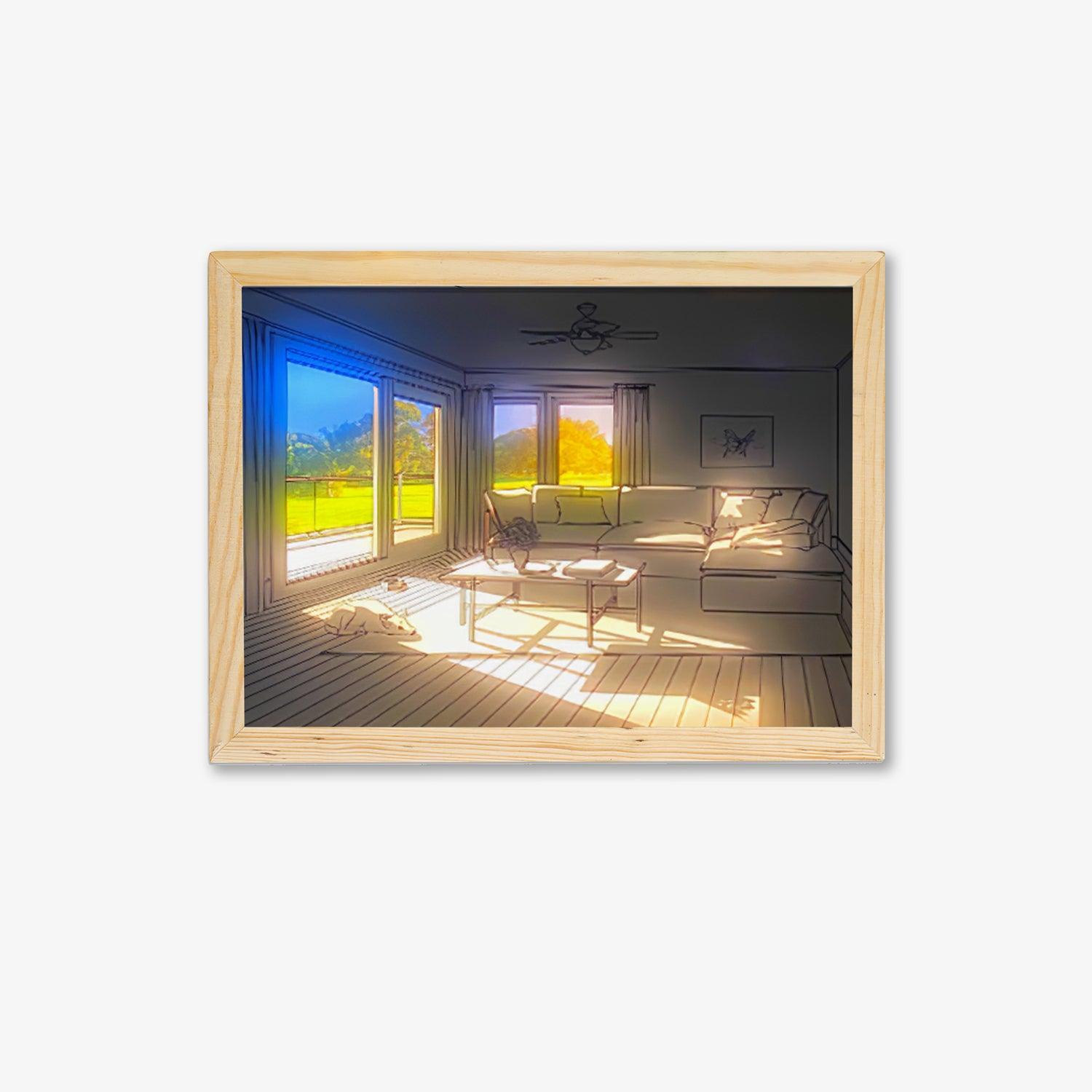 日光浴する犬の壁画アートランプ