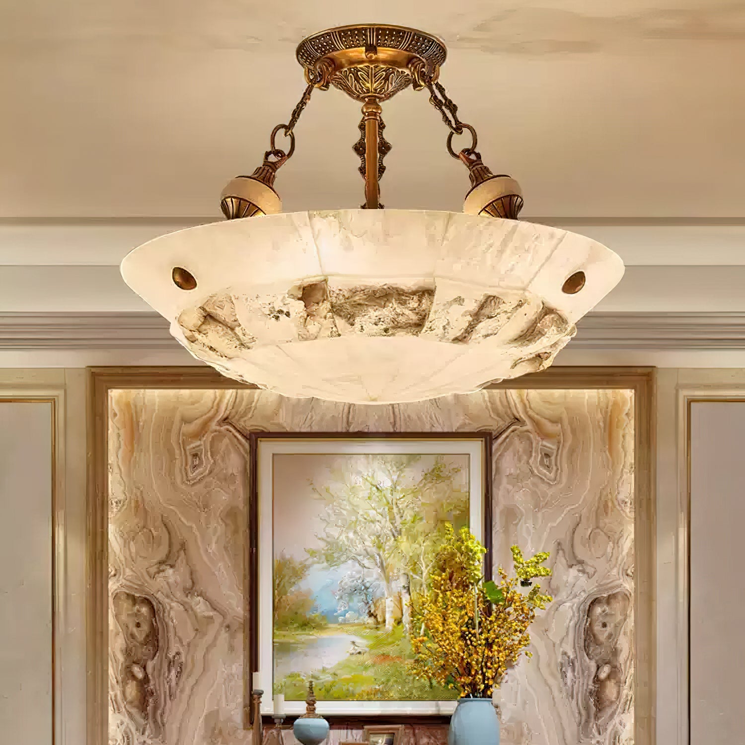 パッチワークボウル天井ランプ