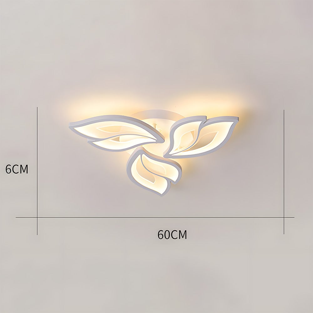 リビングルームに最適なクリエイティブデザインの花びら型ホワイトシーリングライト