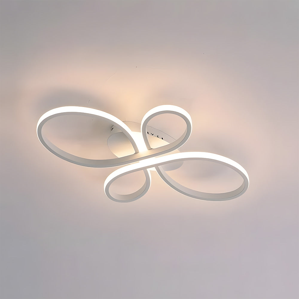 リビングルームに最適な、モダンな雰囲気の弓型メタルLEDシーリングライト