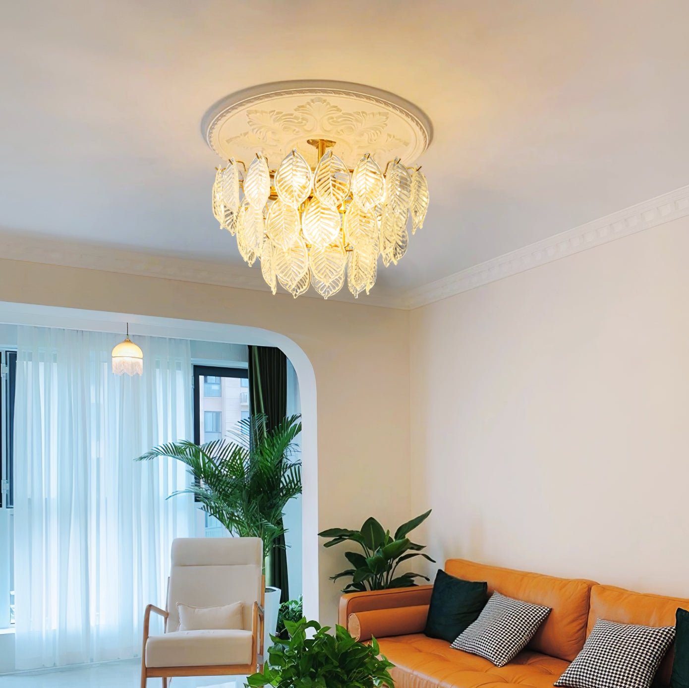 Leaf Glass Chandelier