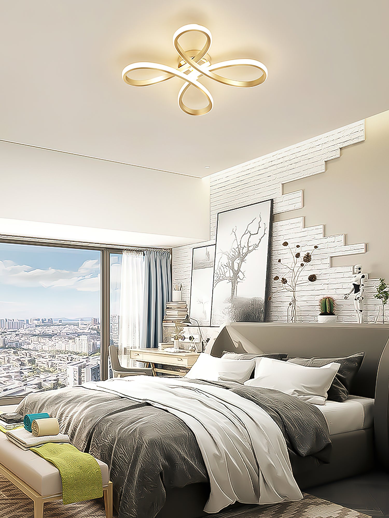 四つ葉のクローバーシリコンシーリングランプ