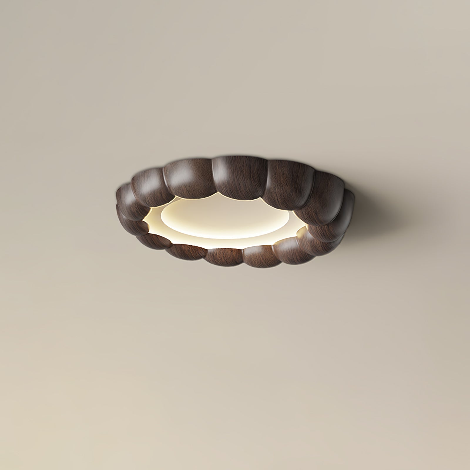 フェイクウッドリップルシーリングランプ