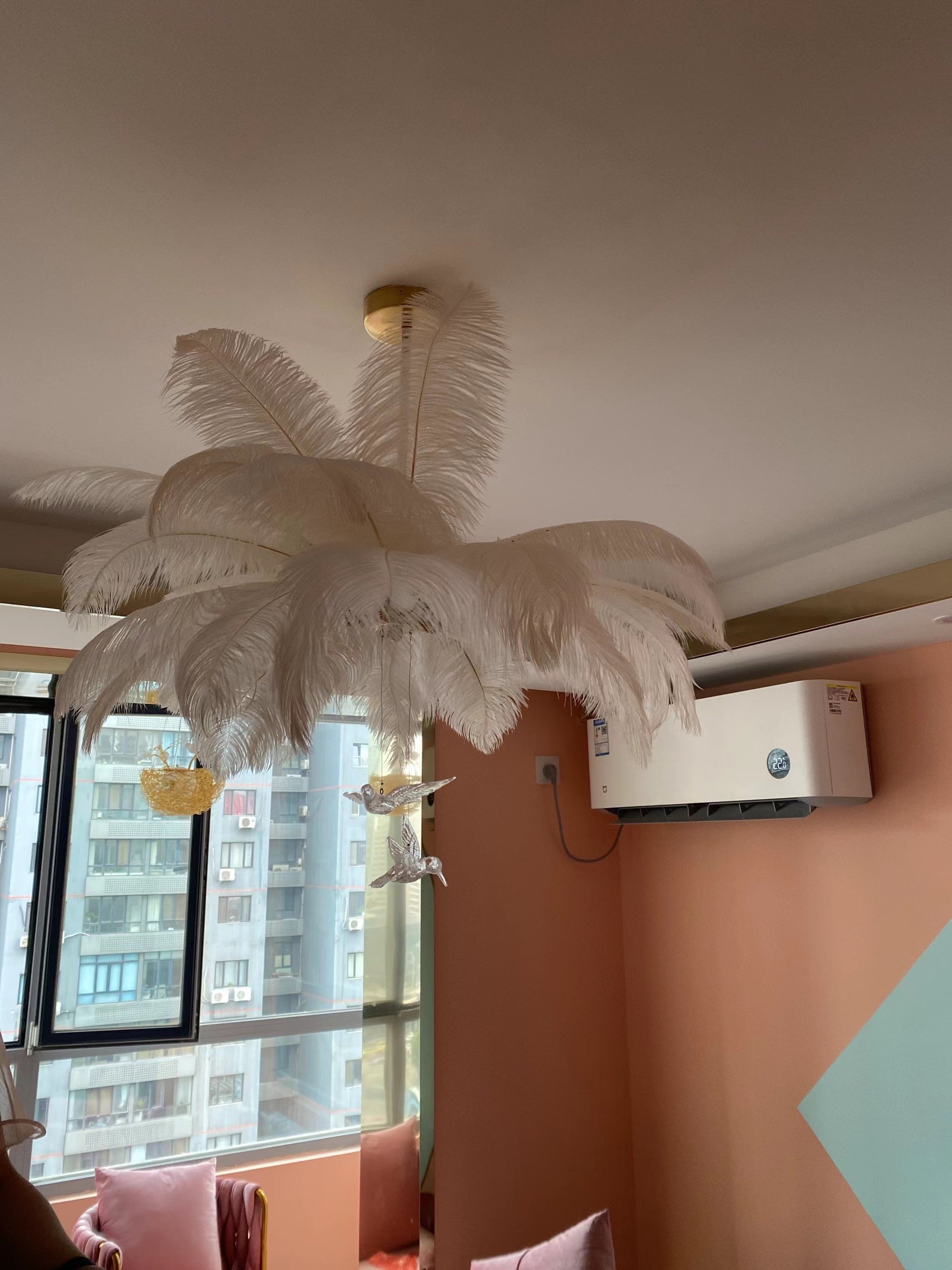 Ostrich Feather Chandelier