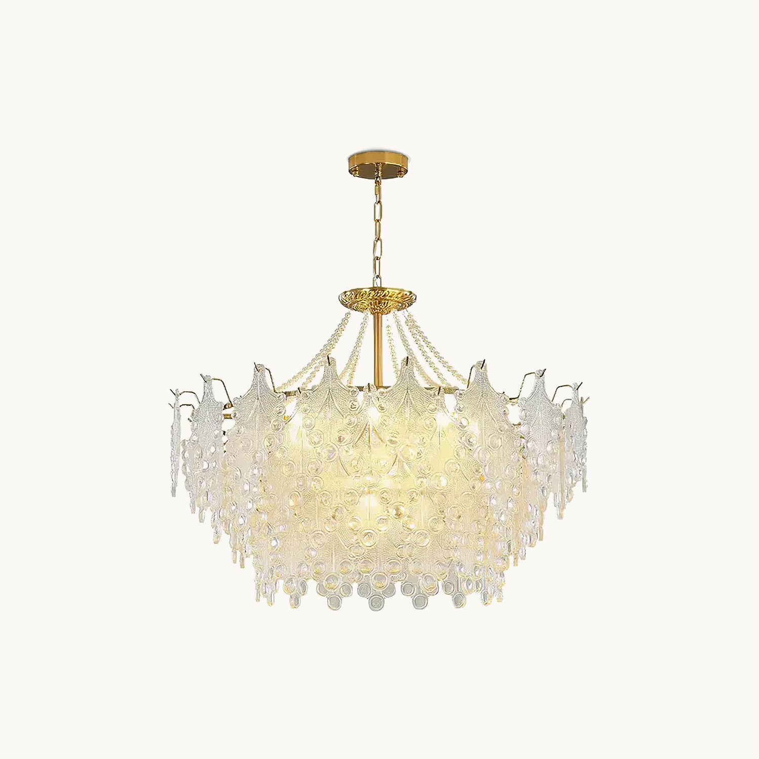 ブロンズ彫刻ガラスシャンデリア