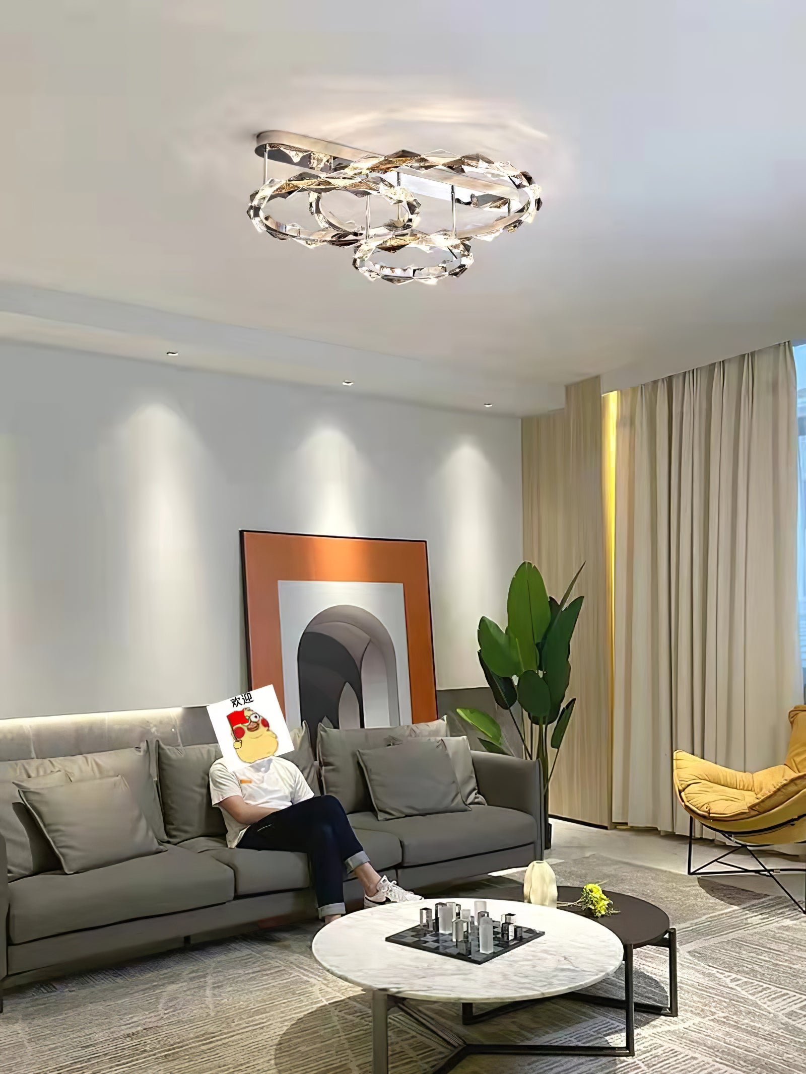 Rhombus Crystal Ceiling Lamp