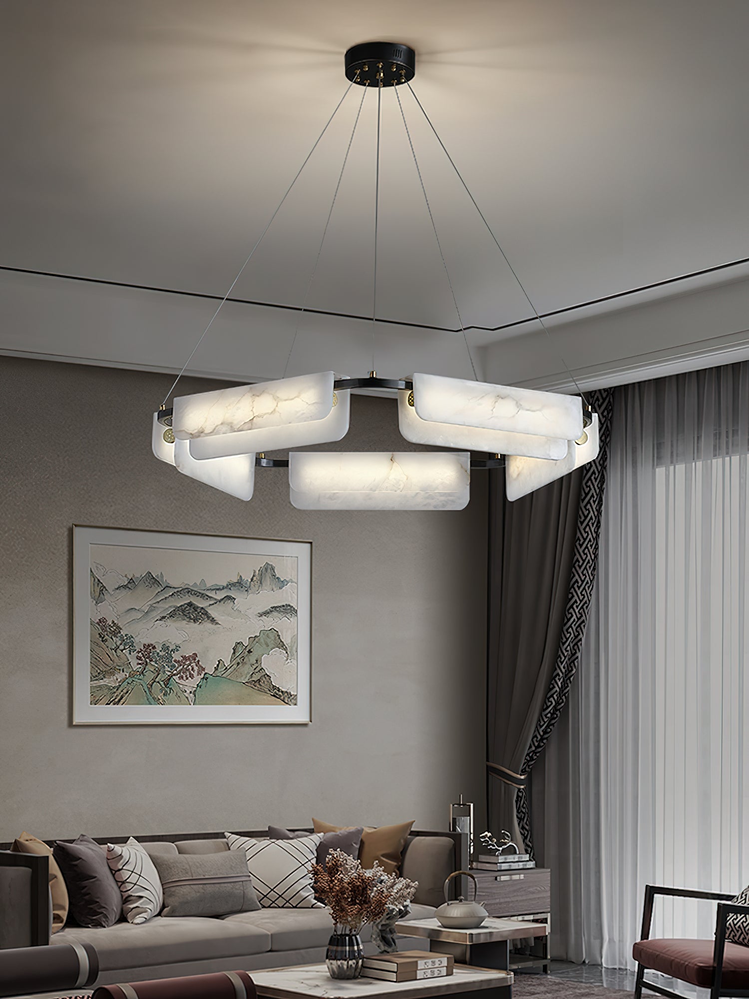 Delia Alabaster Chandelier