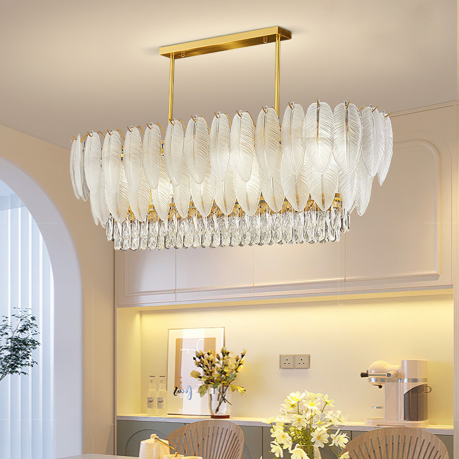 Greta Feather Crystal Chandelier