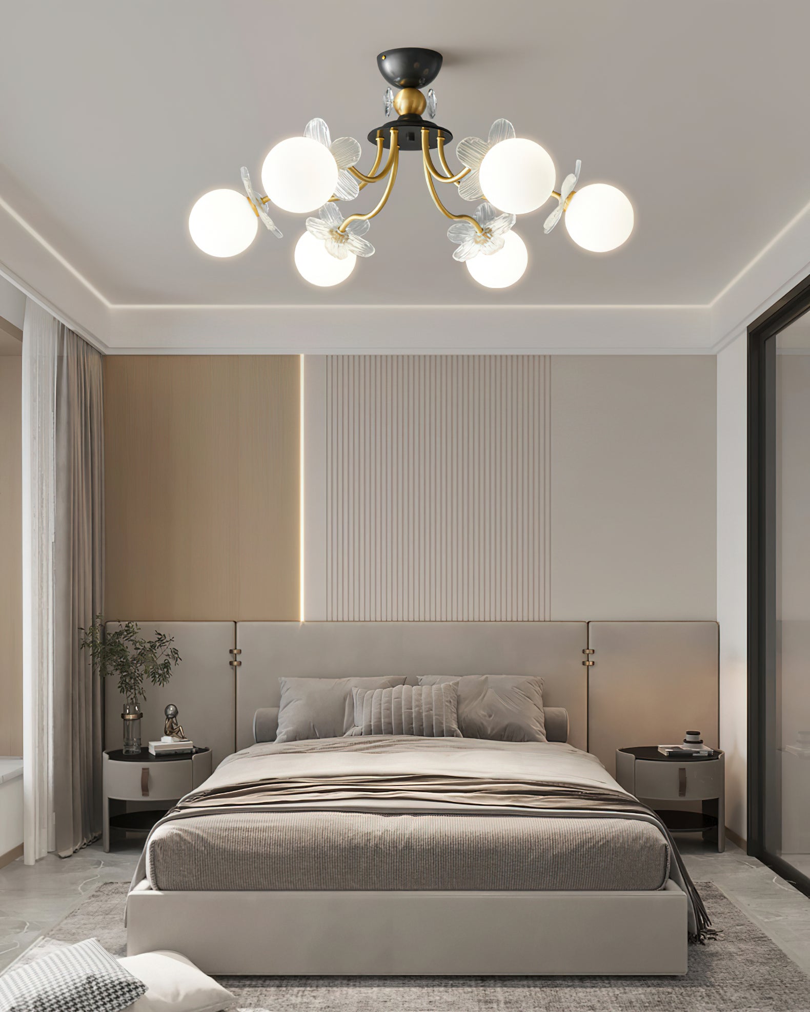 ブロッサムフラワーガラスシャンデリア