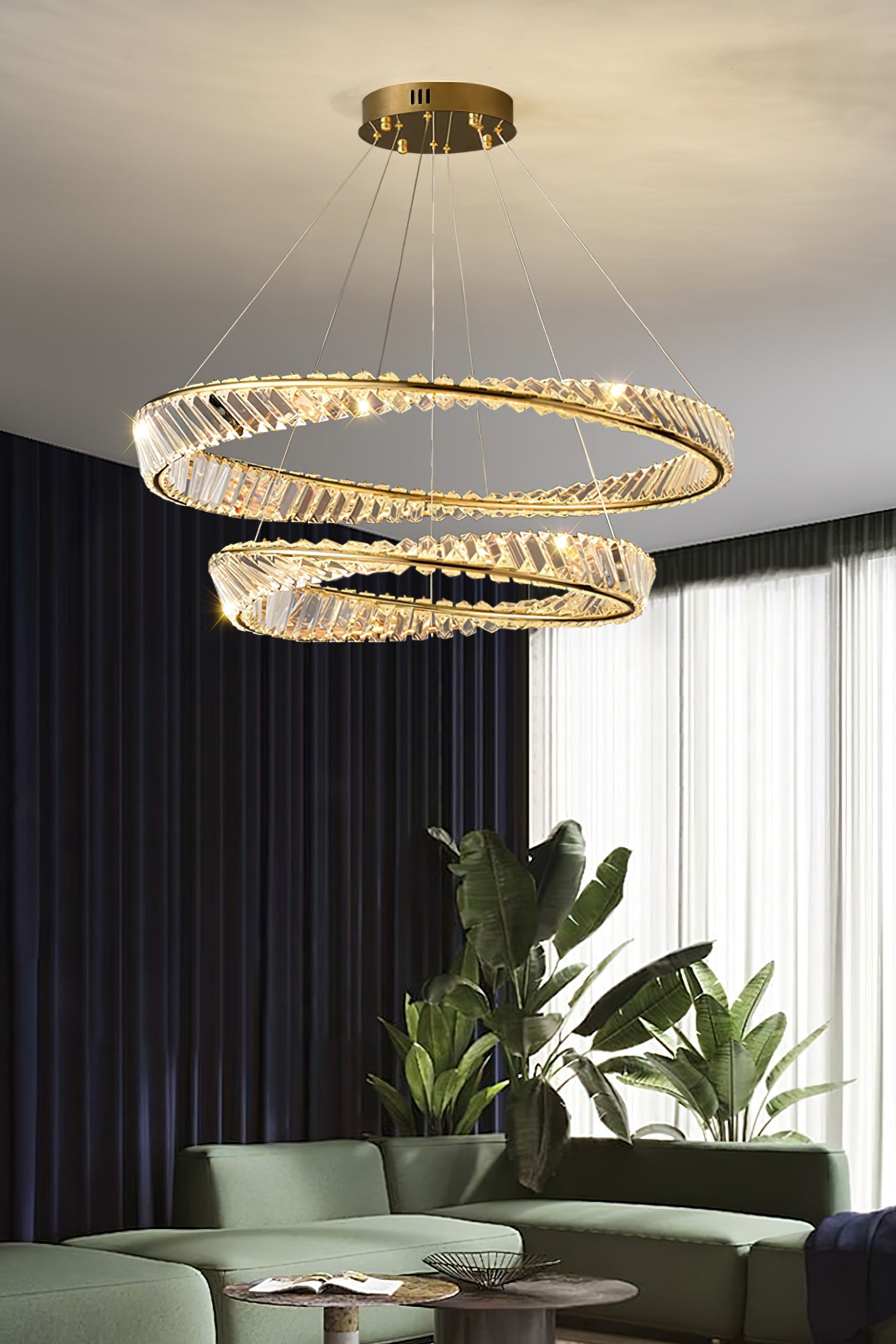 Ous クリスタル リング シャンデリア