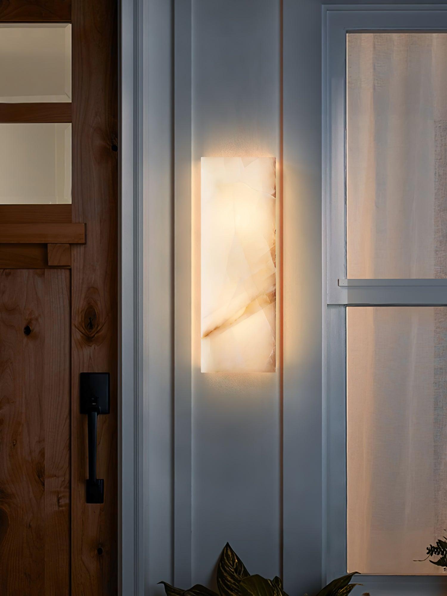 長方形アラバスター壁取り付け用燭台