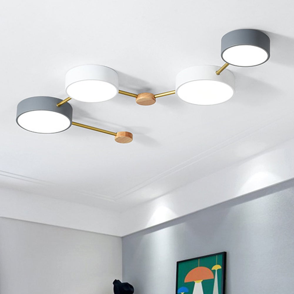 北欧クリエイティブ マルチヘッド LED ホワイトシーリングライト