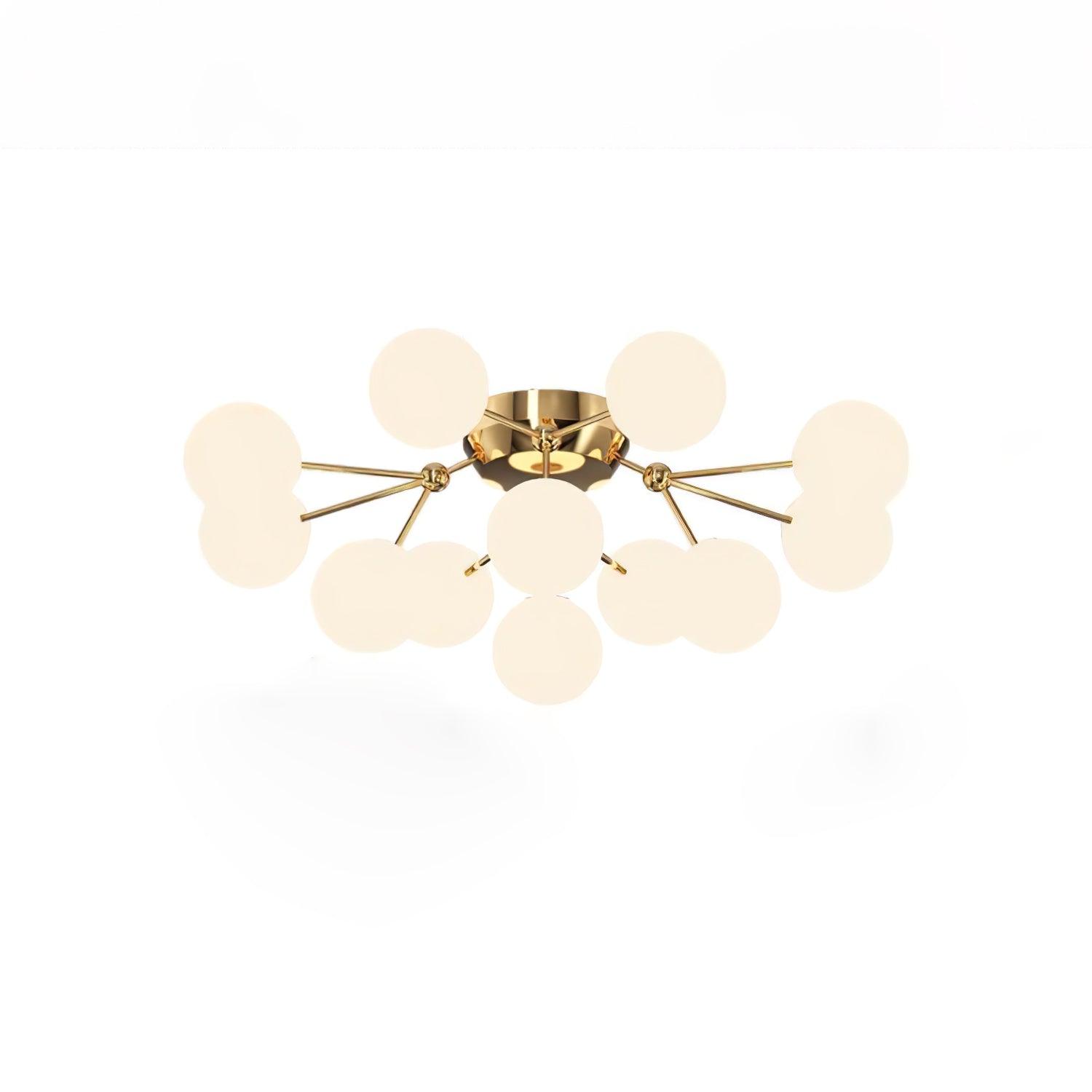 ガラスボールクラスターシーリングランプ