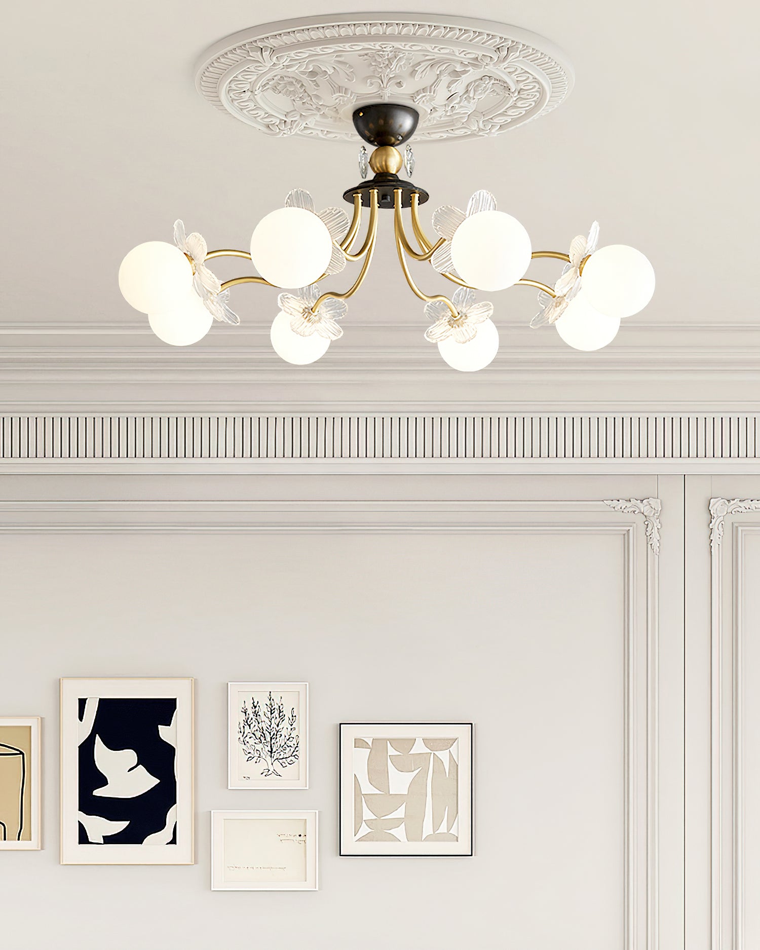 ブロッサムフラワーガラスシャンデリア