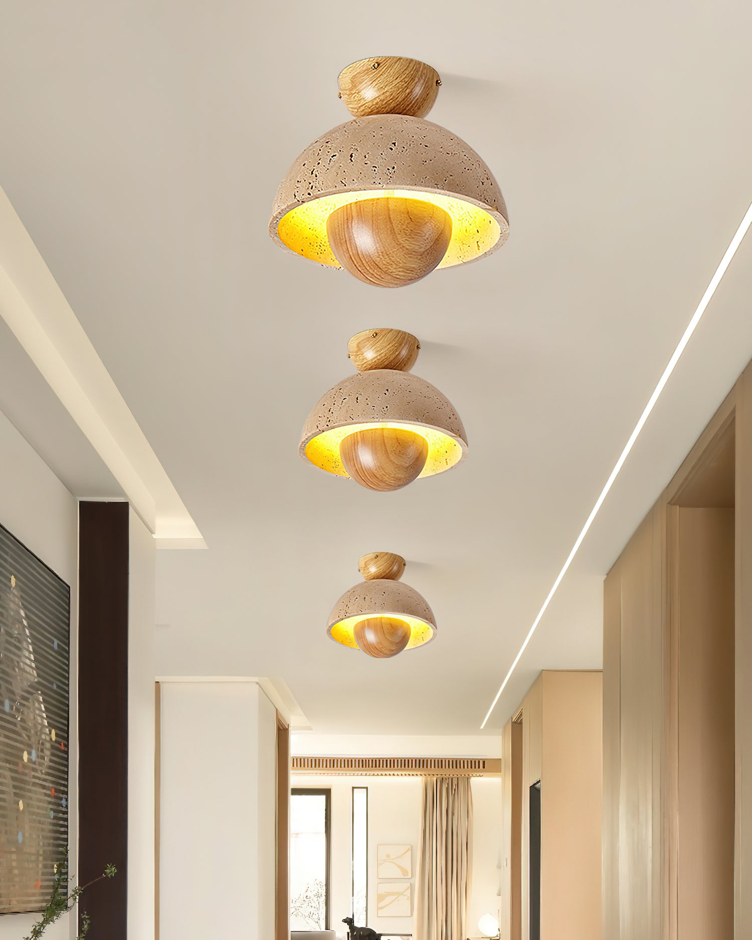 Flowerpot Travertine Ceiling Lamp