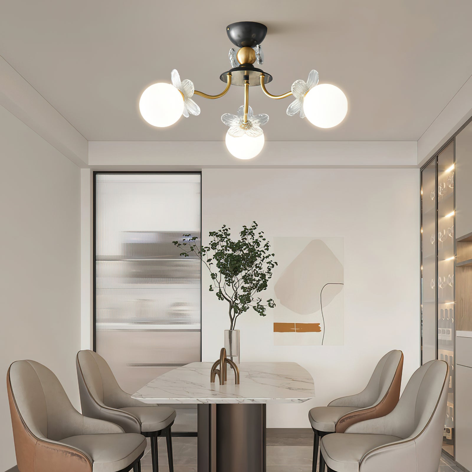 ブロッサムフラワーガラスシャンデリア